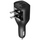 2-in-1 Car Home Charger Coiled USB Cable Micro-USB to USB-C Adapter Charger Cord Power Wire Black - ONE96