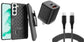 Belt Clip Case and Fast Home Charger Combo Swivel Holster PD Type-C Power Adapter 6ft Long USB-C Cable Kickstand Cover 2-Port Quick Charge - ONA84+G88