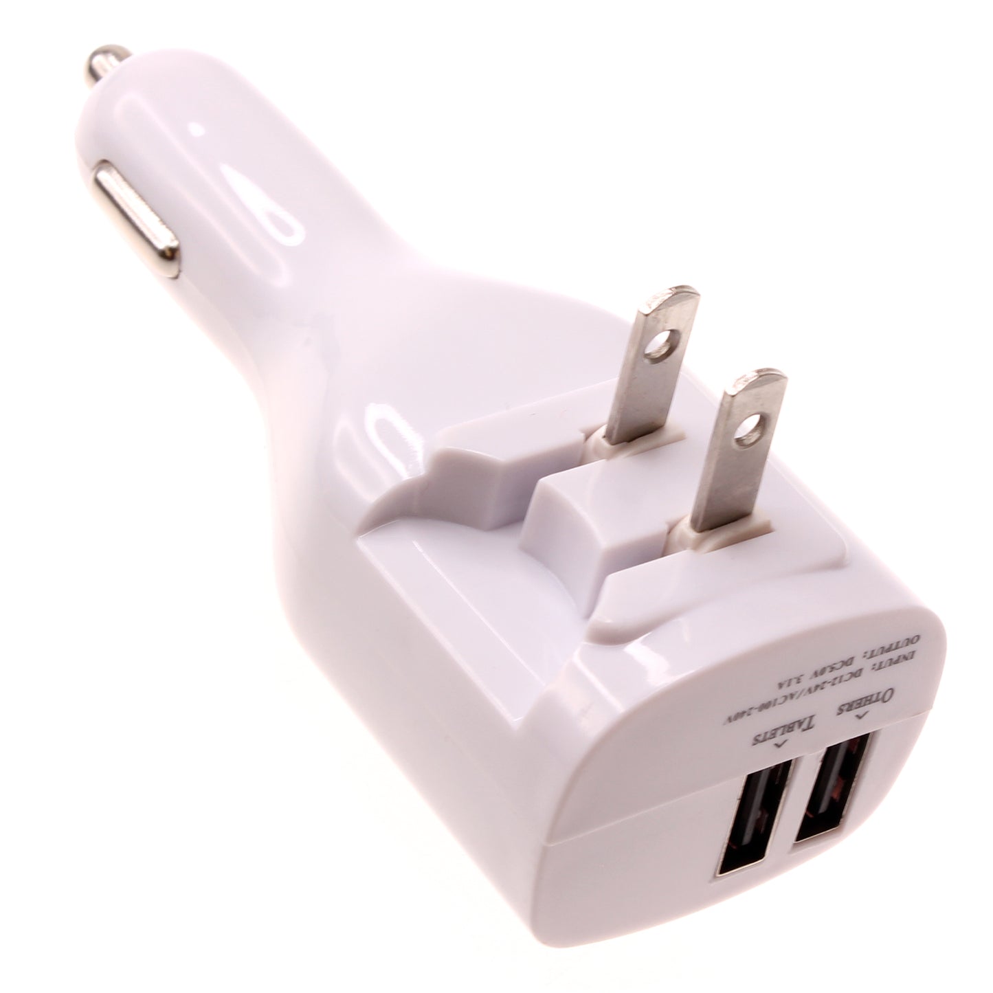 2-in-1 Car Home Charger 6ft Long USB Cable Power Cord Travel Adapter Charging Wire Folding Prongs - ONY13