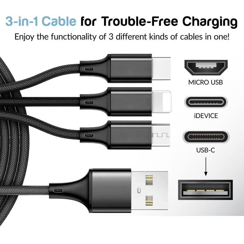 3-in-1 USB Cable Charging Wire Power Cord USB-C Sync - ONG86