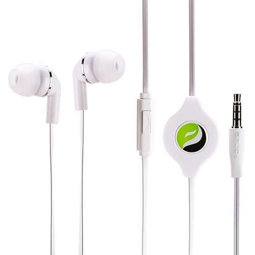 Retractable Earphones Headphones Hands-free Headset 3.5mm w Mic Earbuds