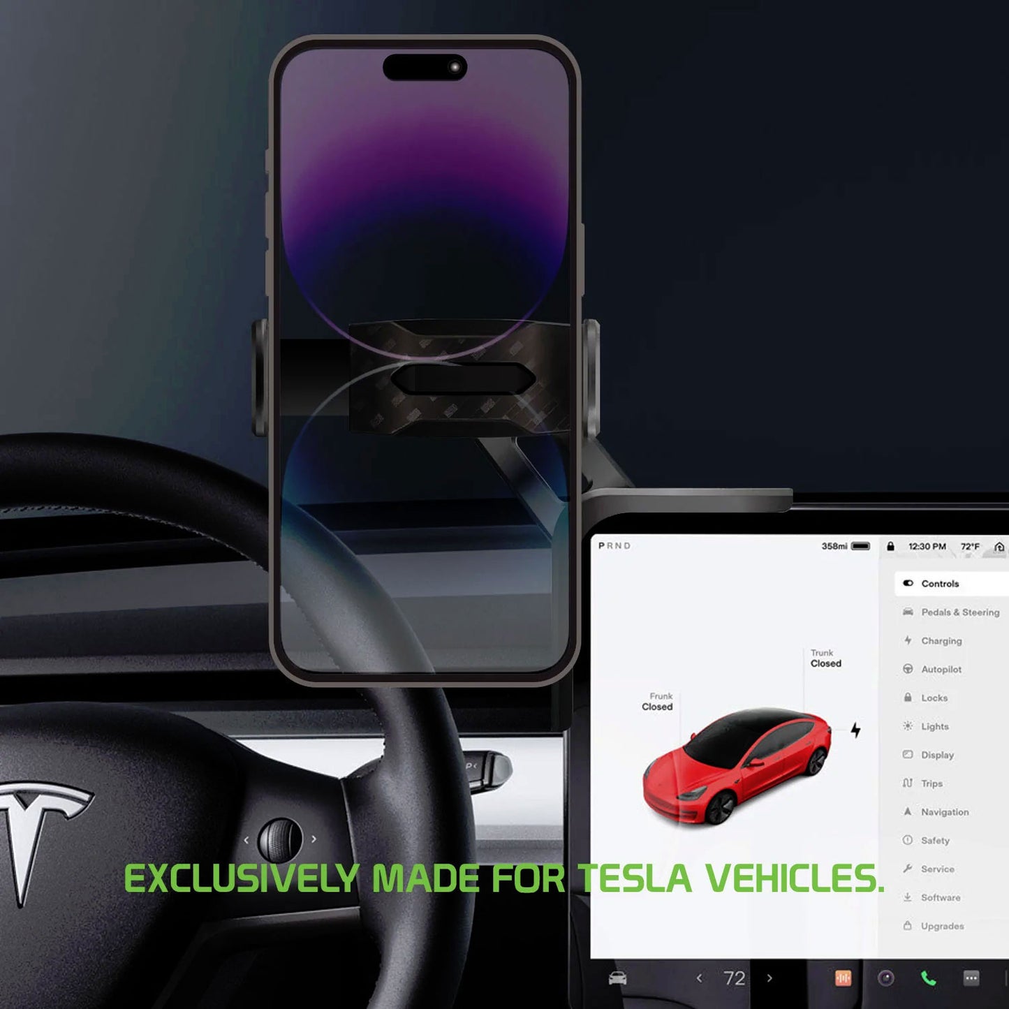 Car Mount for Tesla Model 3 and Y Only Display Phone Holder Strong Grip Dock - ONY48