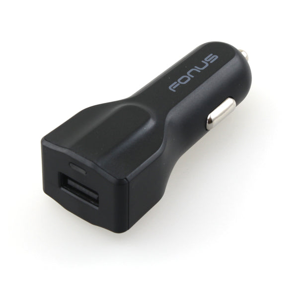 Car Charger 24W Fast 2-Port USB 6ft Cable Type-C Quick Charge