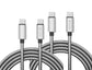 3ft and 6ft Long Metal PD USB-C Cables Fast Charge TYPE-C to TYPE-C Cord Power Wire USB-C to USB-C Data Sync - ONY65
