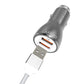 Car Charger 36W Fast 2-Port USB Coiled Cable Type-C Quick Charge - ONK21