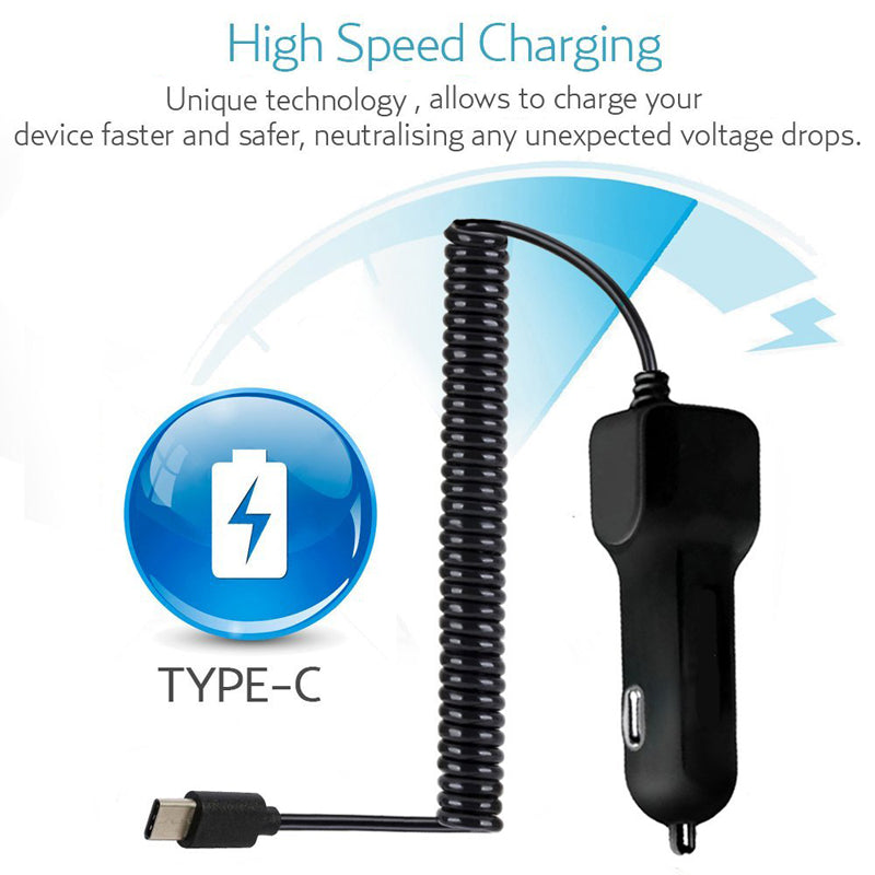 Car Charger 3.1A Type-C Power Adapter DC Socket