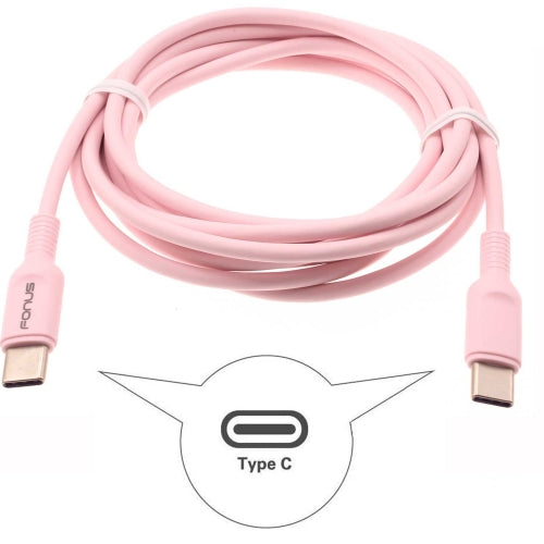 6ft Long PD Cable Pink USB-C to Type-C Fast Charger Cord Power Wire