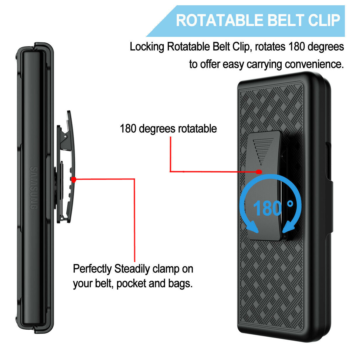 Case Belt Clip Holster Swivel Cover Kickstand Armor - ONY99