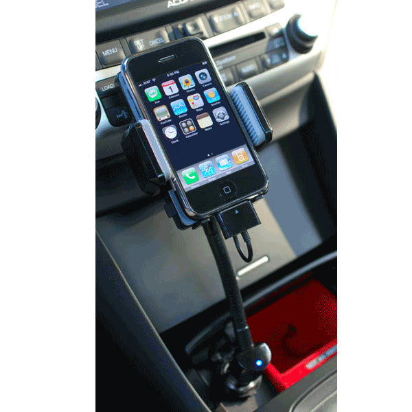 Car Mount FM Transmitter Charger Holder USB Port Dock Cradle Rotating with Remote Control
