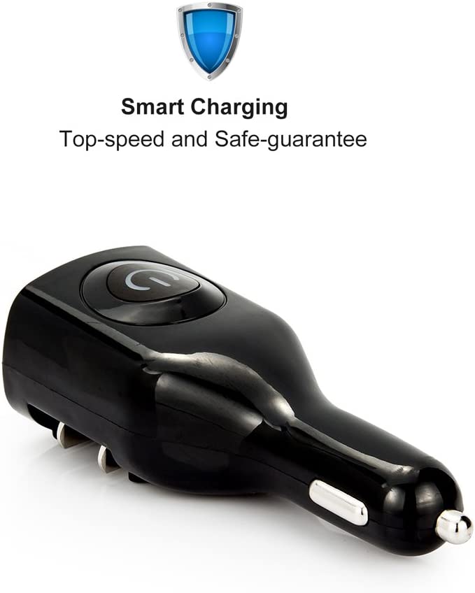 Car Home Charger 2-Port USB 2-in-1 Power Adapter DC Socket