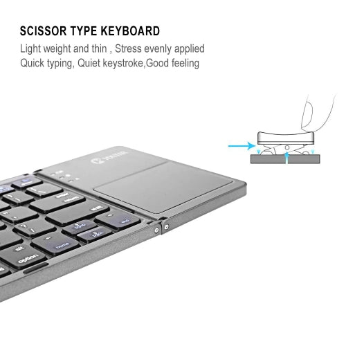 Wireless Keyboard Folding Rechargeable Portable Compact