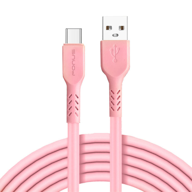 6ft Long USB-C Cable Pink Charger Cord Power Wire Type-C 1418-1