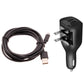 2-in-1 Car Home Charger 6ft Micro USB Cable Long Cord Travel Power Adapter Charging Wire Folding Prongs - ONY09