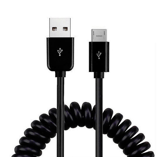 24W Fast Car Charger Coiled USB Cable Micro-USB to USB-C Adapter Power Cord Wire Quick Charge - ONK78