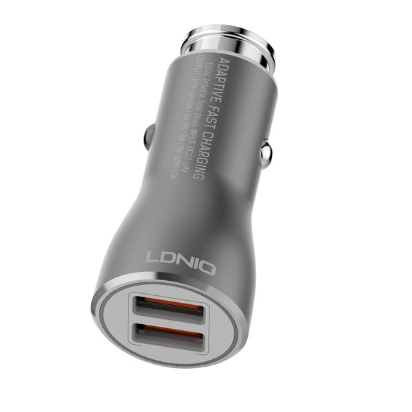 Car Charger 36W Fast 2-Port USB Type-C Cable Power Adapter