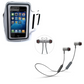 White Premium Gym Exercise Jogging Sports Armband Cover Case + Behind-the-head Sports Wireless Headset