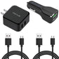 Fast Home Car Charger Micro USB Cable 6ft Long Travel Power Adapter