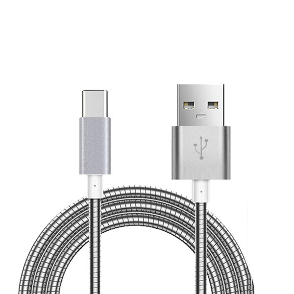 Metal USB Cable 6ft Type-C Charger Cord Power Wire