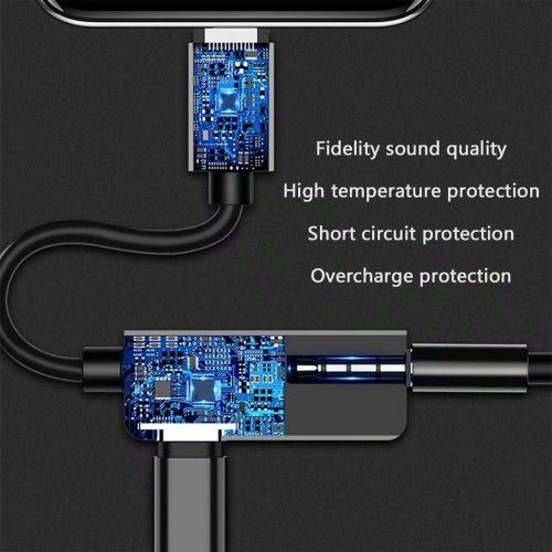 3.5mm Earphone Adapter Headphone Jack Charger Port Splitter Mic Support Headset Adaptor - ONF27