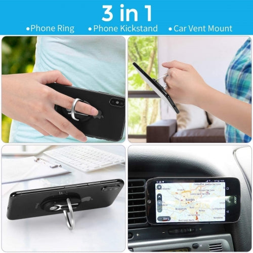 Finger Ring Holder Stand Car Air Vent Mount 3-in-1 Kickstand Swivel - ONE51