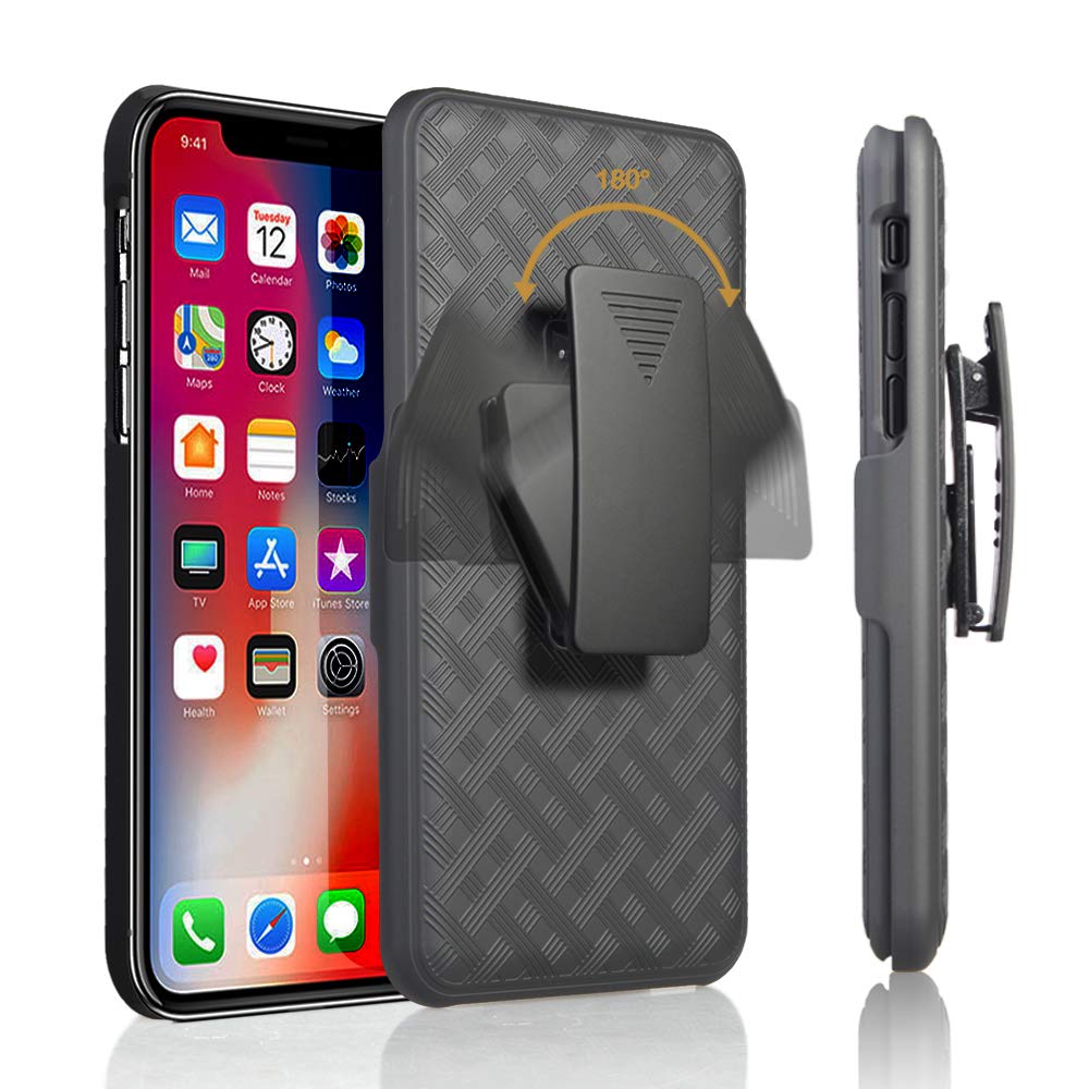Belt Clip Case and Fast Home Charger Combo Swivel Holster PD Type-C Power Adapter 6ft Long USB-C Cable Kickstand Cover 2-Port Quick Charge - ONM90+G96