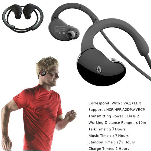 Wireless Headphones Sports Earphones Hands-free Mic Folding Neckband Headset