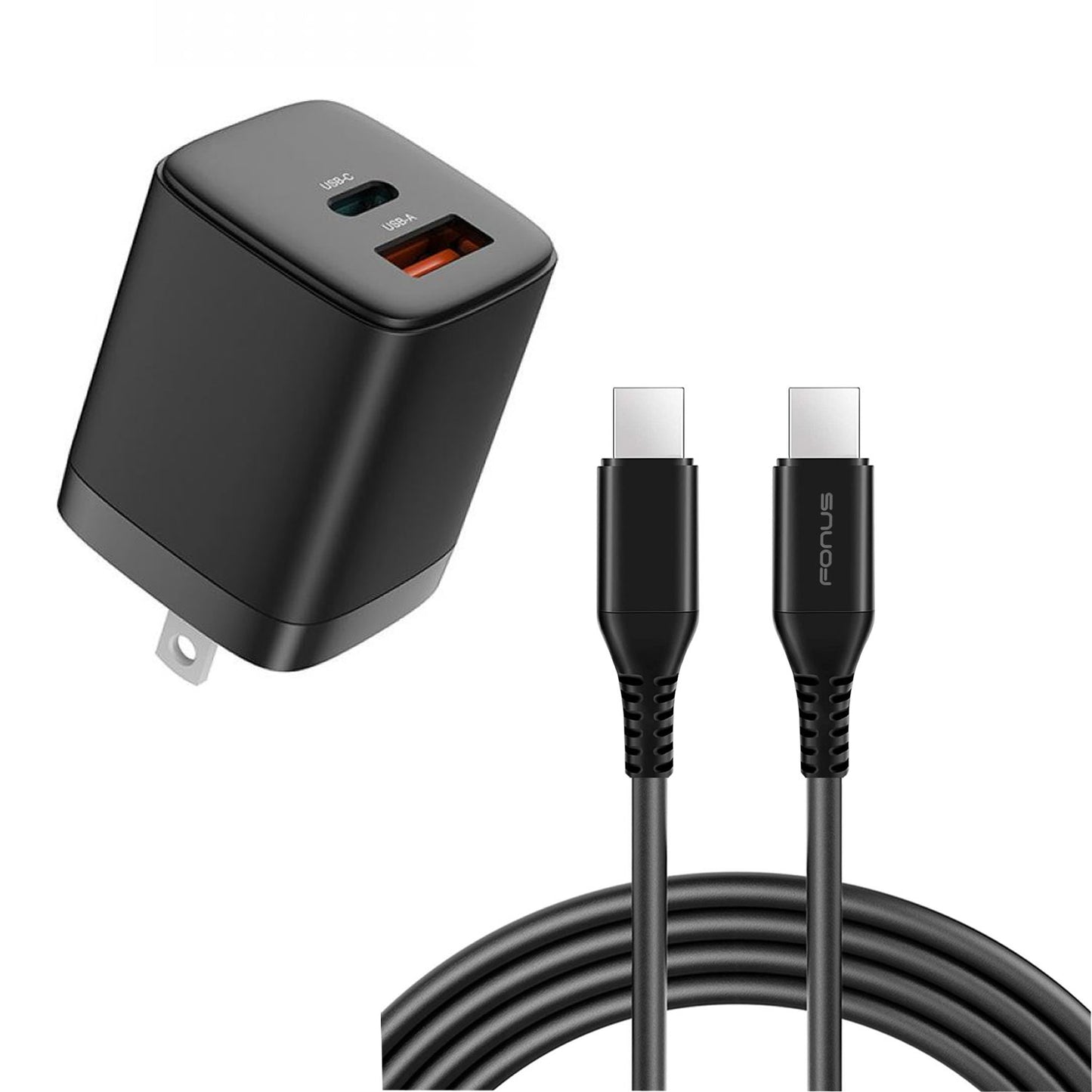 38W PD Home Charger Fast Type-C 6ft Long Cable USB-C Power Cord QC3.0 Adapter - ONG88