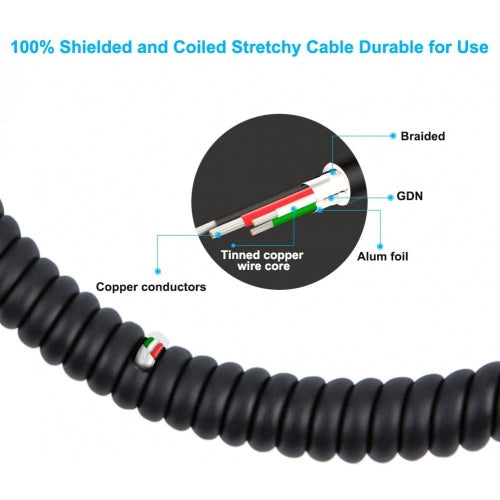 Coiled Cable USB-C to TYPE-C Fast Charger Cord Power