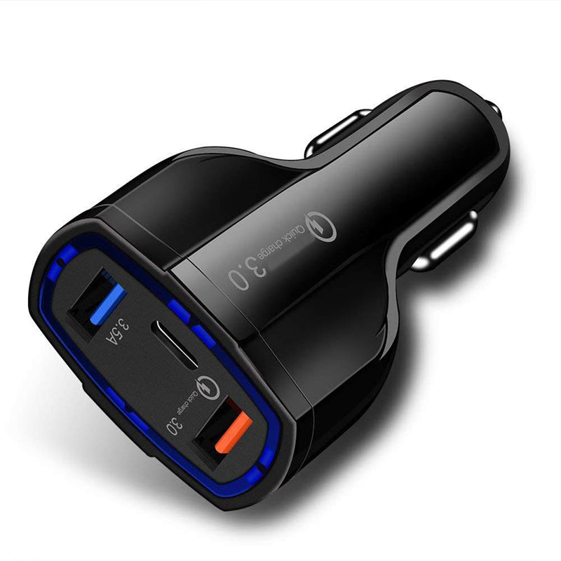 Quick Car Charger 48W 3-Port USB Type-C Port Power Adapter