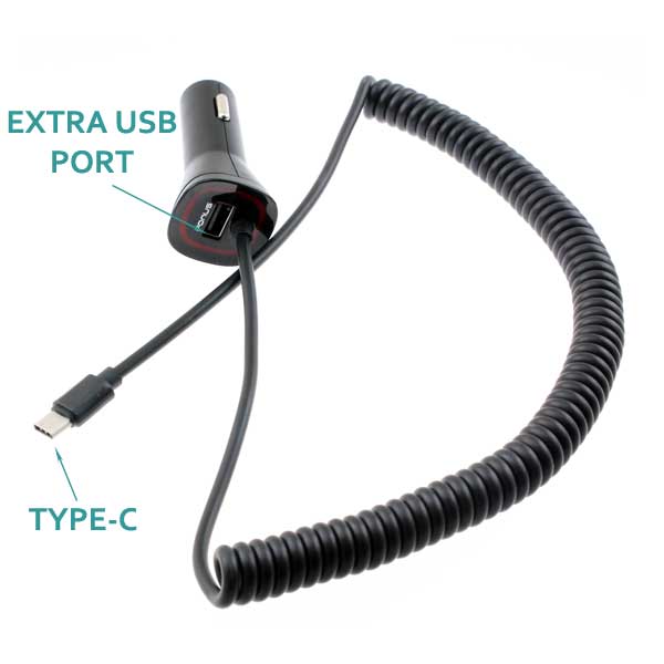 Car Charger 3.4A Type-C Power Adapter DC Socket