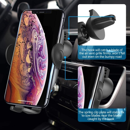 Car Wireless Charger Mount Dashboard Air Vent Holder Fast Charge Auto Sensor Dock - ONE57