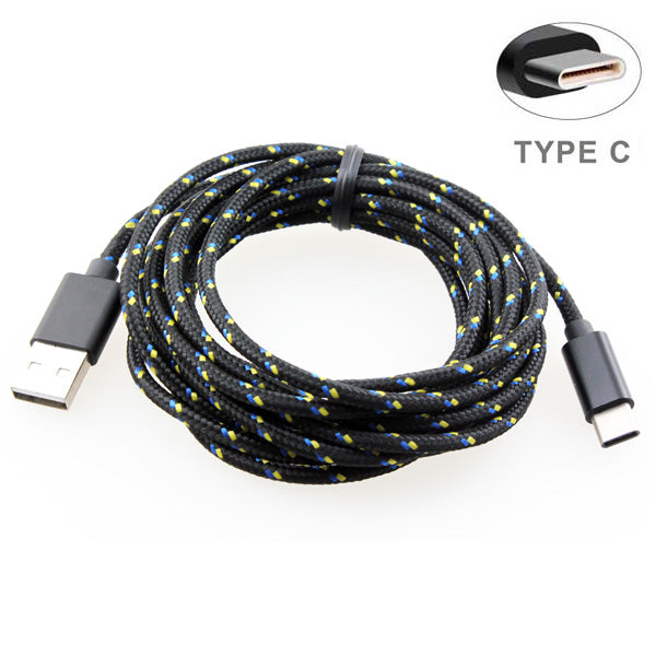 6ft and 10ft Long USB-C Cables Fast Charge TYPE-C Cord Power Wire Data Sync Braided - ONG74