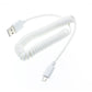 Coiled USB Cable Charger Cord Power Wire Sync White - ONK34