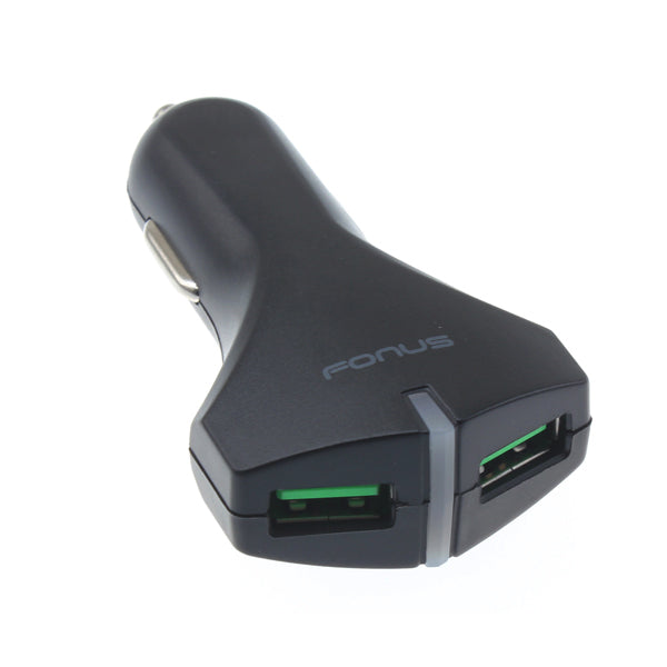 Car Charger 36W Fast 2-Port USB Power Adapter DC Socket