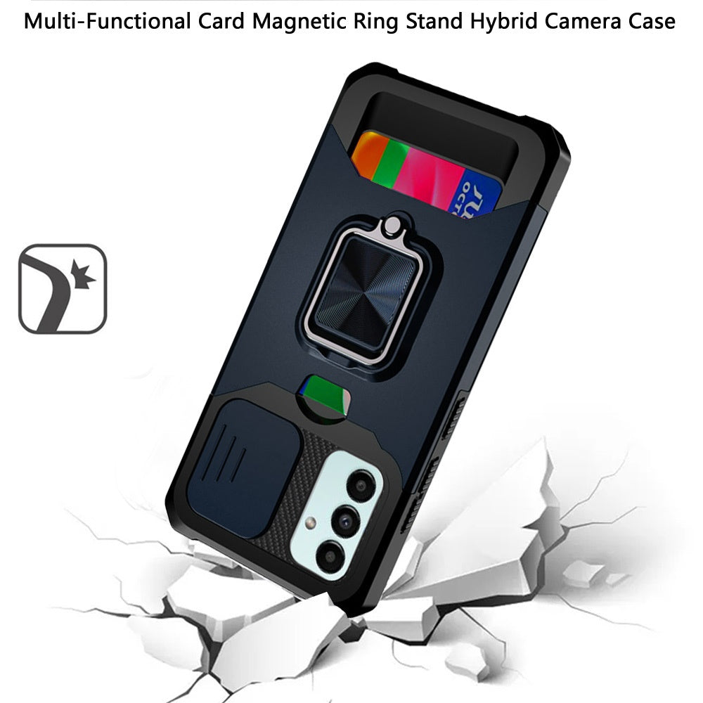 Hybrid Case Cover Metal Ring Kickstand Card Slot Shockproof Armor - ONY35