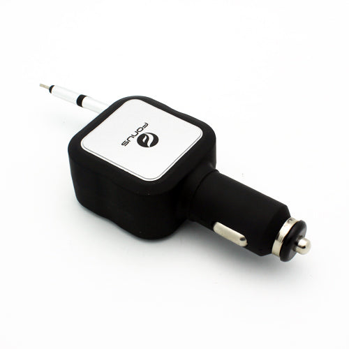 Car Charger Retractable 4.8Amp 2-Port USB 2-in-1 DC Socket