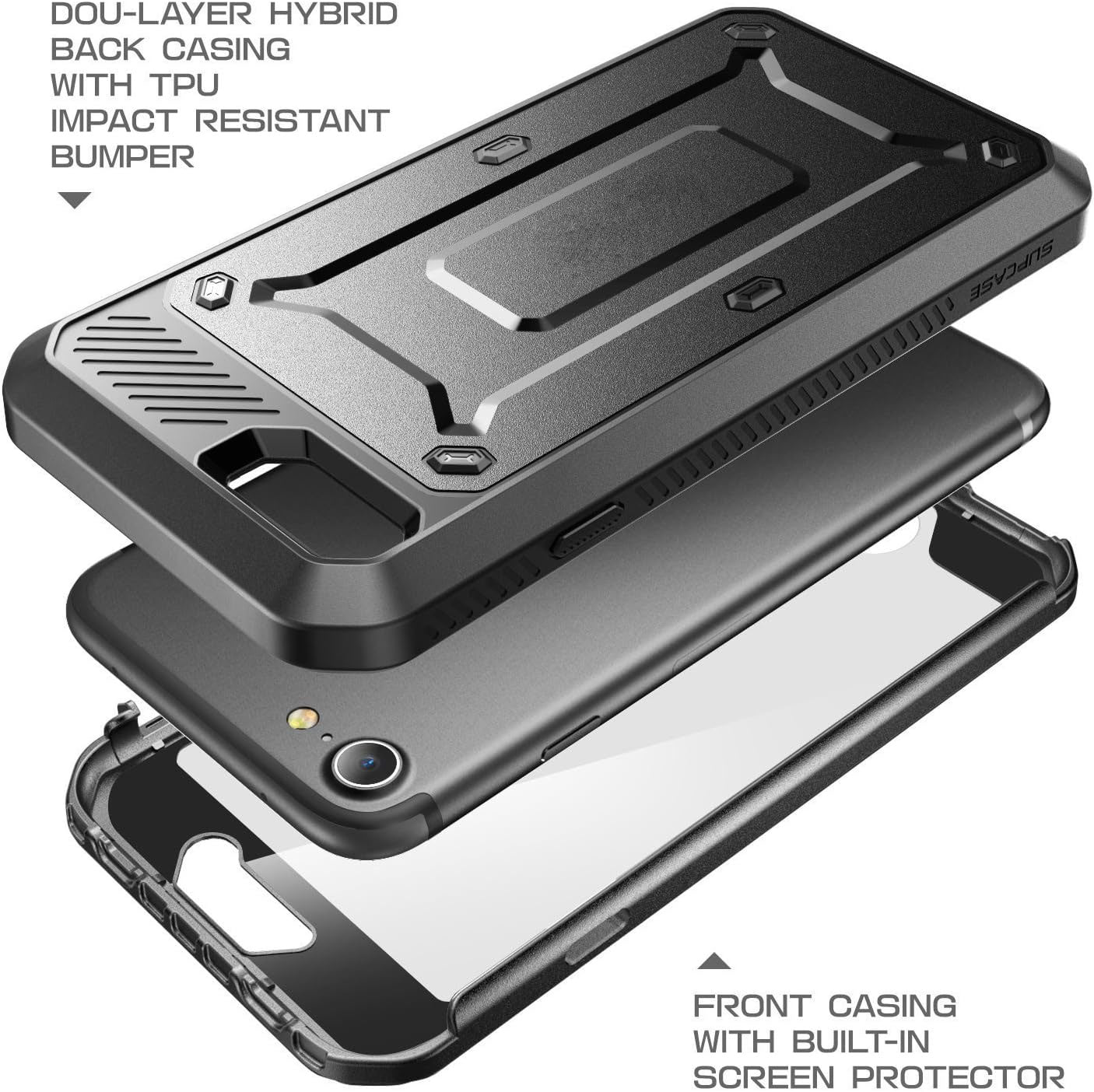 Case Belt Clip Swivel Holster Built-in Screen Protector Hybrid Slim Fit Cover 124-4