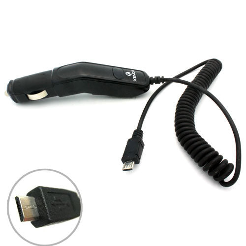 Car Charger Micro-USB Coiled Cable Power Adapter
