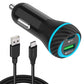Quick Car Charger 43W 2-Port USB Cable Type-C PD Power Adapter - ONE20