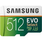 512GB Memory Card Samsung Evo High Speed MicroSD Class 10 MicroSDXC