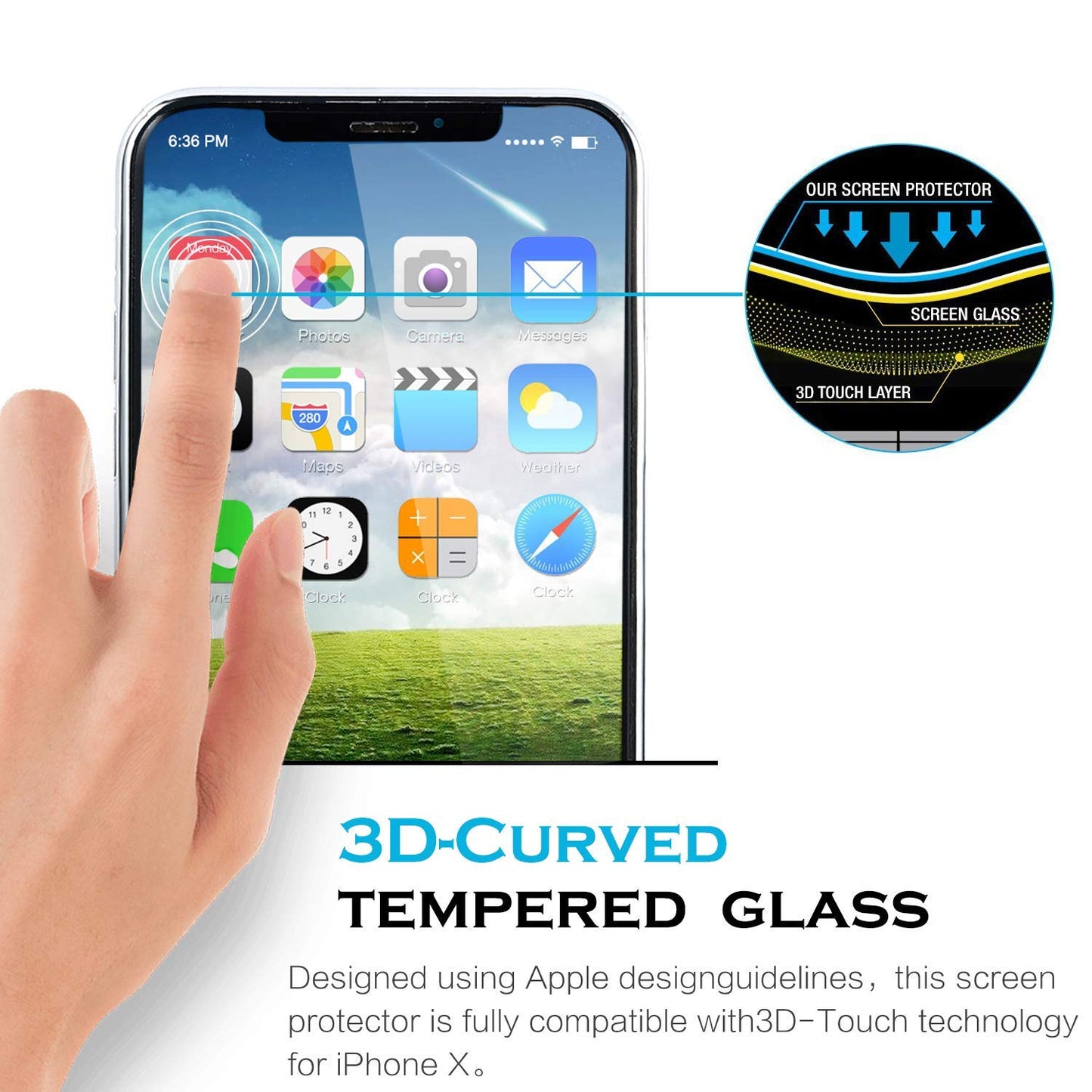 3 Pack Screen Protector Anti-Glare Tempered Glass Matte 3D Curved Edge - ON3R62