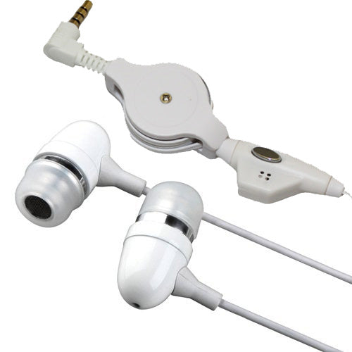 Retractable Earphones Wired Headphones Handsfree Mic Headset 3.5mm