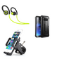 FONUS Bicycle Holder + Sweatproof Sports Wireless Headset + Shock Resistant Rugged Holster Cover