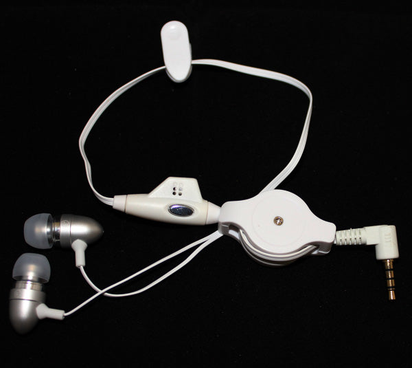 Retractable Earphones Wired Headphones Handsfree Mic Headset 3.5mm