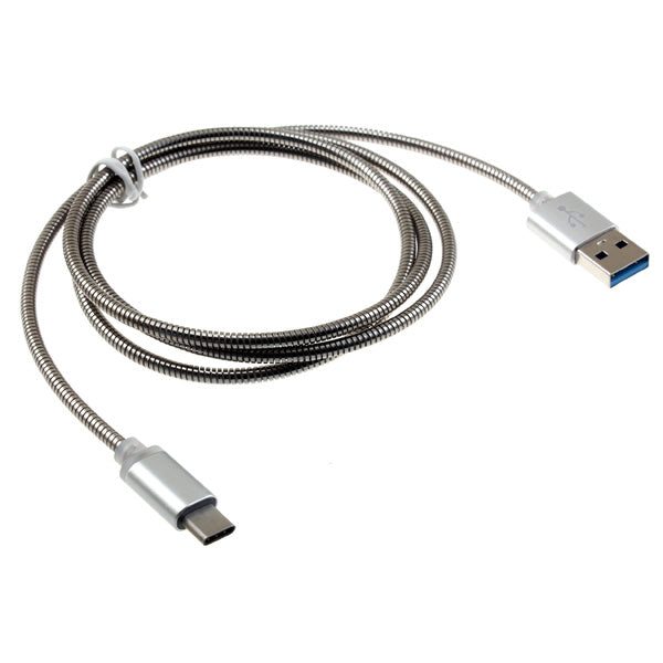 Metal USB Cable 3ft Type-C Charger Cord Power Wire