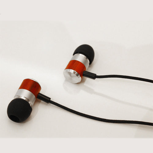 Wired Earphones Hi-Fi Sound Headphones Handsfree Mic Headset Wooden Earbuds