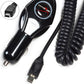 Car Charger Mini-USB DC Socket Power Adapter Coiled
