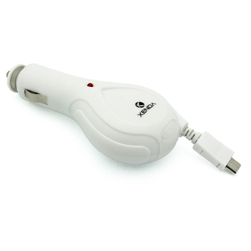 Car Charger Retractable MicroUSB DC Socket Power Adapter